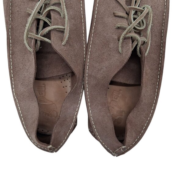 YOGI Shoes Mens Size 12 EU 46 Brown Suede Moc Toe Wedge Sole Lace Up 6658 - Picture 8 of 13